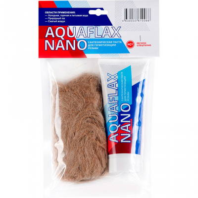 Набор для уплотнения резьбы лен (пакля) и паста AQUAFLAX NANO