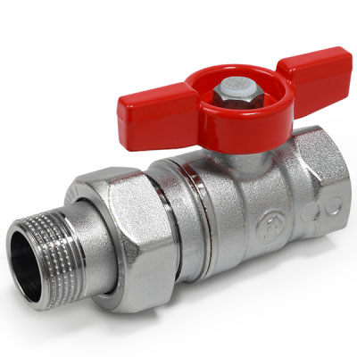 Краны шаровые латунные хромированные ВР-АМ бабочка Giacomini R259D
