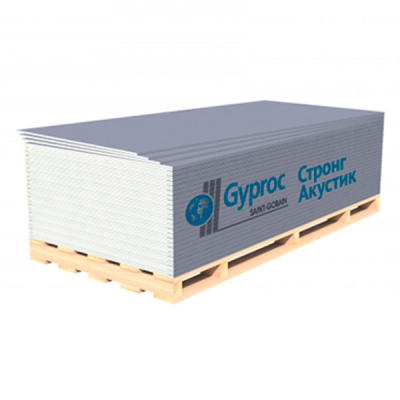 Гипсокартон Стронг Акустик 15х1200х3000 акустический Gyproc