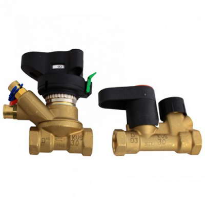 Комплект клапанов балансировочных ручной латунь MVT/MSV-S Ду20 Ру20 Rp3/4″ ВР Kvs=6 м³/ч Danfoss 003Z4152