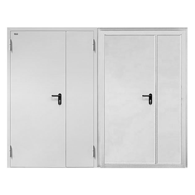 Дверь противопожарная двупольная ДП2-60 2050-1250 L RAL 7035