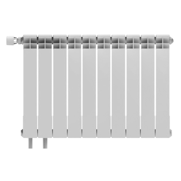 Радиатор биметаллический РБС 300/95 (А14) 10 секций с т/клапаном Danfoss ниж/п ЛЕВ Сантехпром