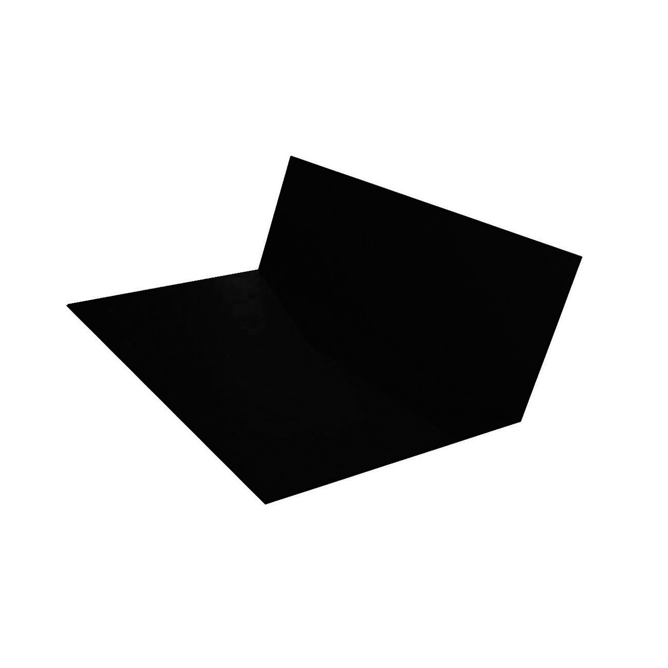 Планка примыкание верхнее к стене фальц 150х130х20 0,45 PE RAL 9005 черный, Grand Line