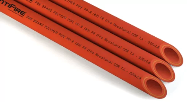 Труба красная PP-R FR Fire Resistant SDR 9.0 Ду90 L4м AntiFire