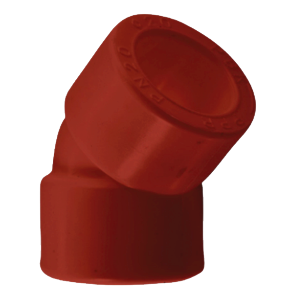 Угольник 45° PP-R красный Ду63 AntiFire