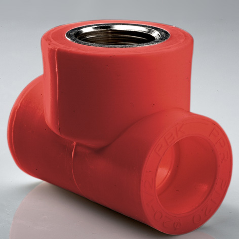 Тройник комб PP-R сталь красный Ду25х3/4″х25 ВР AntiFire