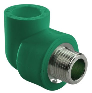 Угольник комб PP-R сталь зеленый Ду25 - 3/4″ (Ду20) НР AntiFire