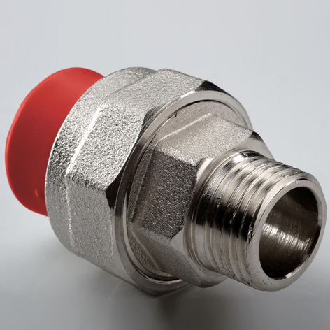 Муфта комб раъемная раструбная PP-R красная Ду20 - 1/2″ (Ду15) НР AntiFire