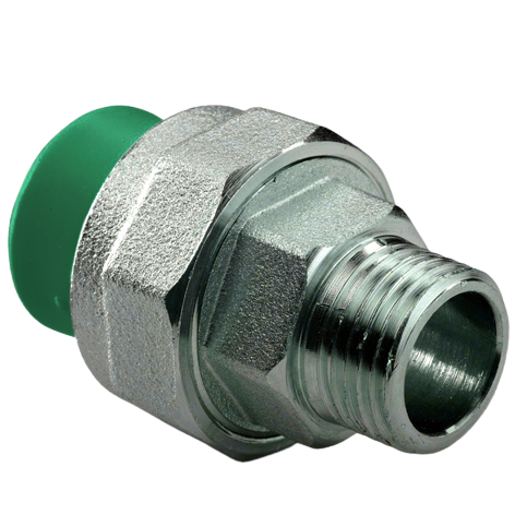 Муфта комб раъемная раструбная PP-R зеленая Ду25 - 3/4″ (Ду20) НР AntiFire