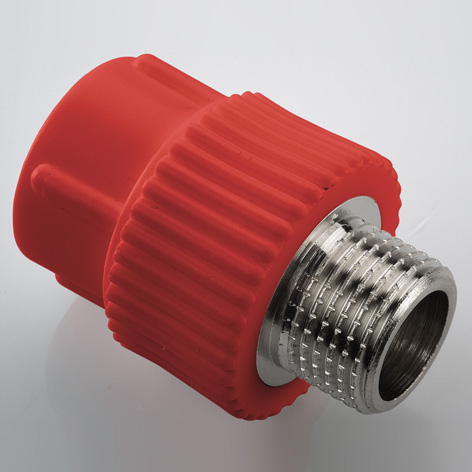 Муфта комб красная PP-R металл Ду25 - 3/4″ (Ду20) НР AntiFire