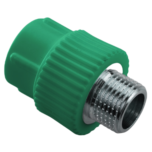 Муфта комб зеленая PP-R металл Ду20 - 3/4″ (Ду20) НР AntiFire