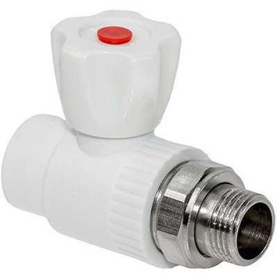 Кран шаровой белый НР Дн20х1/2″ прямой для радиатора VALFEX