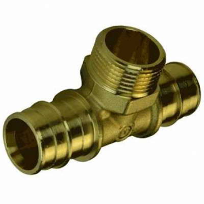 Тройник для PE-X латунь Дн25х3/4″х25 НР РОС