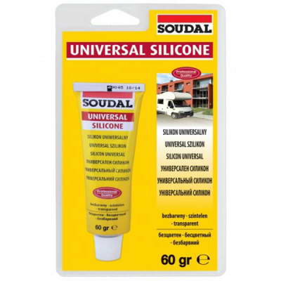 Герметик силиконовый универсальный тюбик 60мл бесцветный Soudal