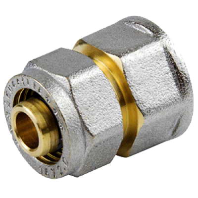 Муфта МП латунь/никель Дн32х1″ ВР обжим Aquasfera 7002-07