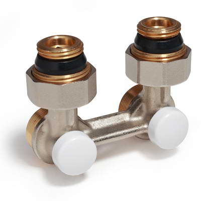 Узел нижнего подключения R388L для двухтр никель 1/2″x3/4″ЕК Ру10 угловой Giacomini R388LX012