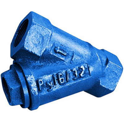 Фильтр магнитный сетчатый Y-образный чугунный Ду32 Ру16 G1 1/4″ ВР ФММ со сливной пробкой Мегастрой