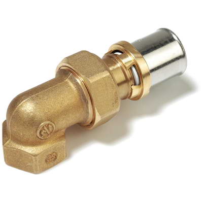 Угольник разъемный МП для PE-X латунь RM19 Дн26х3/4″ 90° ВР пресс Giacomini RM19Y049