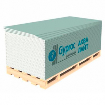 Гипсокартон ГКЛВ Аква Лайт 9,5х1200х1950 Gyproc