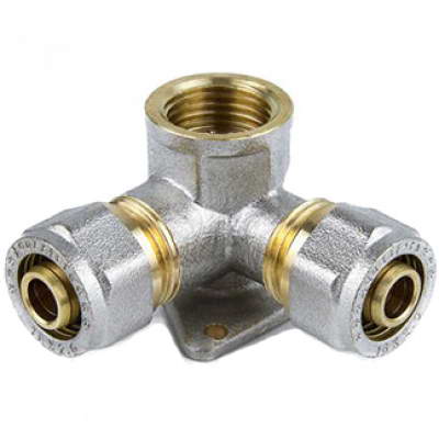 Водорозетка МП латунь/никель ВР Дн16х1/2″х16 обжим Aquasfera 7010-01