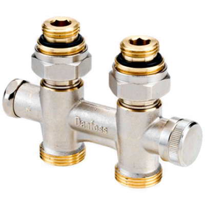 Узел нижнего подключения RLV-KD никель для двухтр Ру10 прямой 003L0240 Danfoss