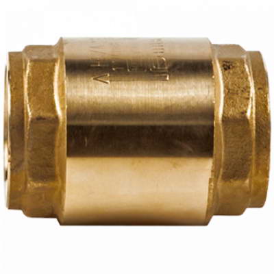 Клапан обратный латунь осевой NRV EF Ду15 Ру25 Темп 110°C ВР G1/2″ диск пластик шток пластик Danfoss 065B8224